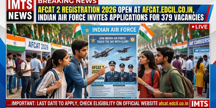 AFCAT 2 2026 Registration Open @afcat.edcil.co.in: IAF Invites Applications for 379 Officer Vacancies