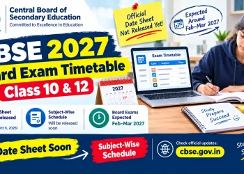 CBSE board exam timetable 2027