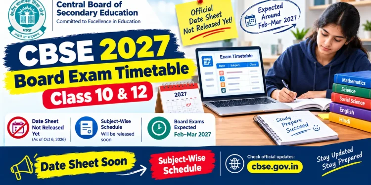 CBSE board exam timetable 2027