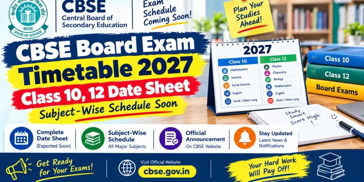CBSE board exam timetable 2027