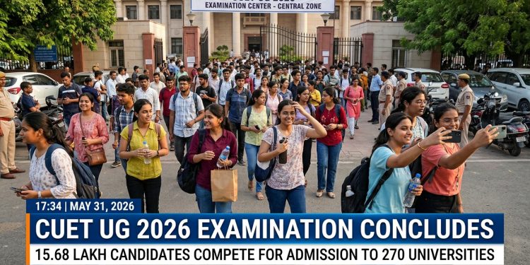 CUET UG 2026 Examination Concludes May 31, 15.68 Lakh Candidates Compete for Admission to 270 Universities