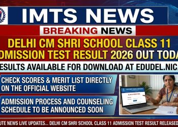 Delhi CM Shri School Class 11 Admission Test Result 2026 Out Today @edudel.nic.in