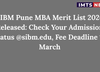 SIBM Pune MBA Merit List 2026 Released