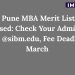 SIBM Pune MBA Merit List 2026 Released