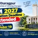IIT JAM 2027 registration deadline