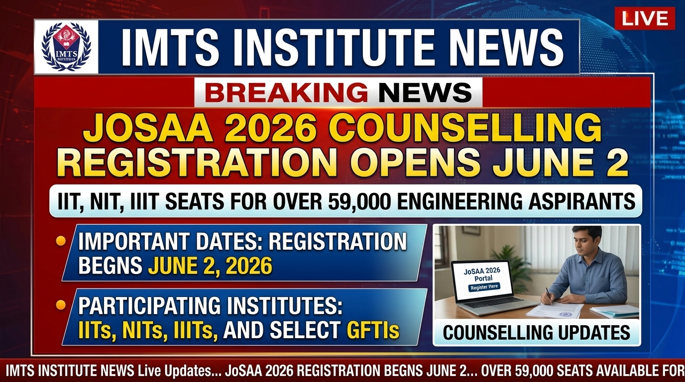 JoSAA 2026 Counselling Registration Opens June 2: IIT, NIT, IIIT Seats for Over 59,000 Engineering Aspirants - IMTS News