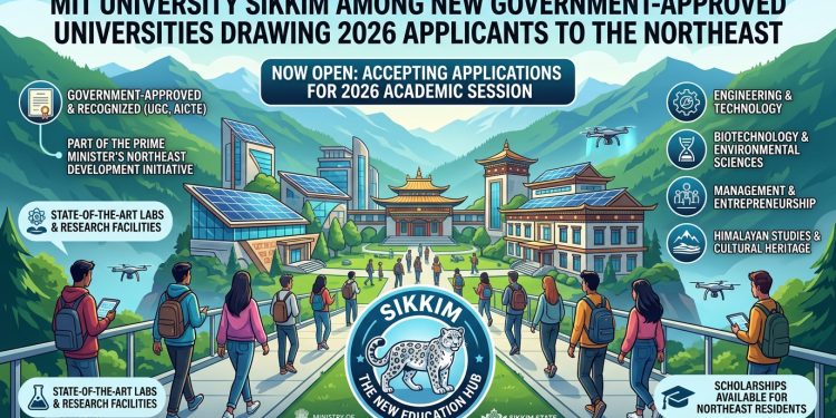 MIT University Sikkim Among New Government Approved Universities Drawing 2026 Applicants to the Northeast