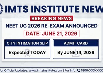 NEET UG 2026 Re-Exam on June 21: City Intimation Slip Expected Today, Admit Card by June 14