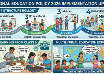NEP 2026 Implementation Update 5+3+3+4 Structure Rollout, Skill Learning from Class 6, Multilingual Education Expansion