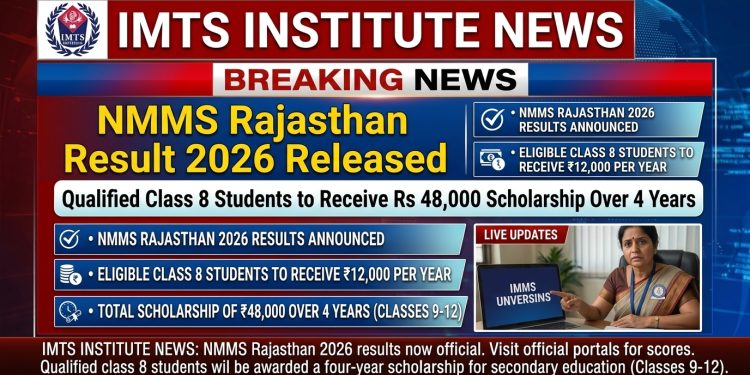 NMMS Rajasthan Result 2026 Released: Qualified Class 8 Students to Receive Rs 48,000 Scholarship Over 4 Years