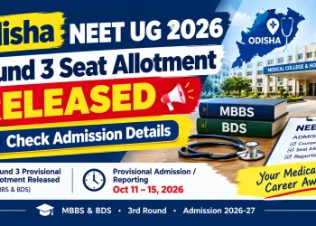 Odisha NEET UG Round 3 seat allotment 2026