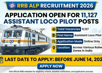 RRB ALP Recruitment 2026 Application Open for 11,127 Assistant Loco Pilot Posts, Apply Before June 14