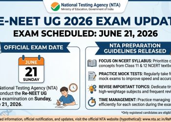 Re-NEET UG 2026 Exam Scheduled for June 21, NTA Releases Preparation Guidelines AI
