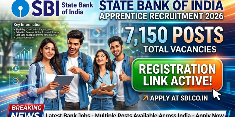 SBI Apprentice Recruitment 2026: Apply for 7,150 Posts @sbi.co.in, Registration Link Active