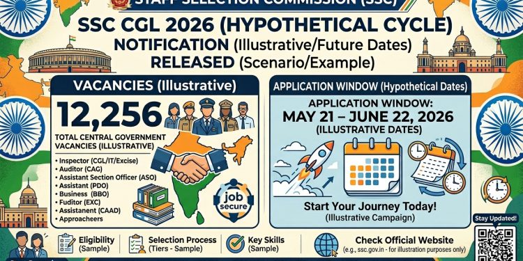 SSC CGL 2026 Notification Released 12,256 Central Government Vacancies, Application Window May 21 to June 22