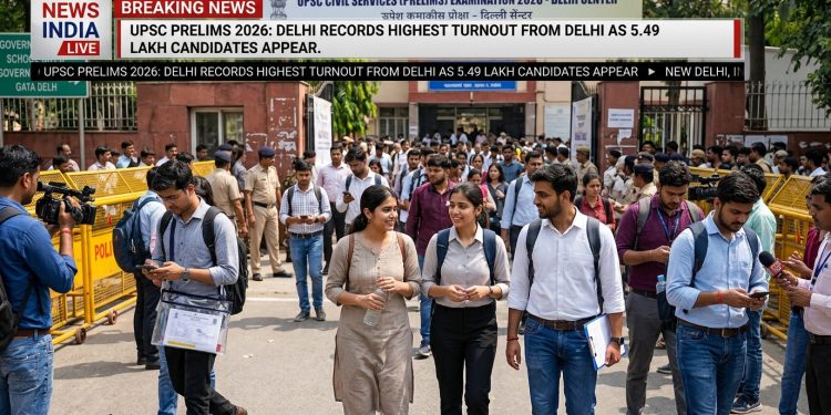 UPSC Prelims 2026 Records Highest Turnout from Delhi as 5.49 Lakh Candidates Appear