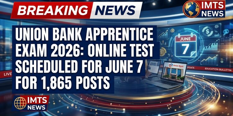 Union Bank of India has announced that the online examination for Apprentice recruitment will be held on June 7, 2026. The recruitment drive covers 1,865 vacancies across branches and offices in different parts of the country under the Apprentices Act, 1961. The application process began on April 29, 2026, and concluded on May 19, 2026. The engagement is for a one-year apprenticeship training programme, and selected candidates will receive a monthly stipend ranging between Rs 15,000 and Rs 20,000. Eligibility Criteria The minimum age required is 20 years and the maximum age limit is 28 years, with age calculated as of April 1, 2026. Applicants must hold a graduate degree from a recognised institution. Selection Process The selection process will consist of an online examination followed by a local language proficiency test. Candidates qualifying in the online examination will be required to appear for the language test as the next stage. Application Fee General and OBC male candidates were required to pay Rs 944, while General and OBC female candidates paid Rs 708. SC, ST, PwBD, and transgender applicants paid Rs 236 as the application fee. Candidates are advised to visit unionbankonline.bank.in for the official recruitment notification and further updates on the examination.