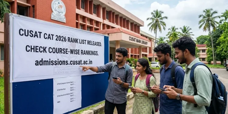 CUSAT CAT 2026 Rank List