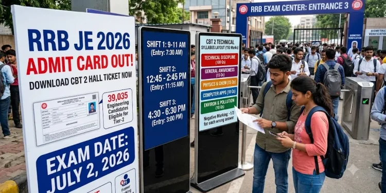 RRB JE 2026 admit card