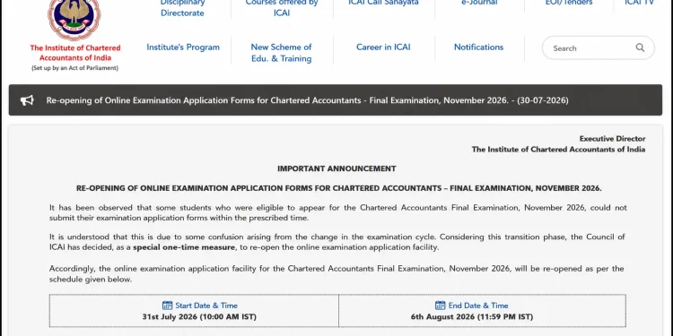 CA Final registration