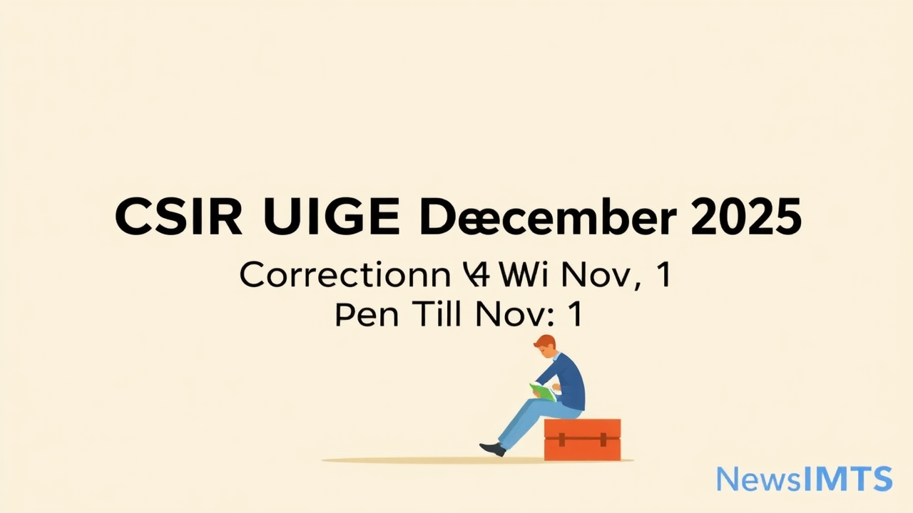 CSIR UGC NET December 2025 Correction Window Open Till Nov 1