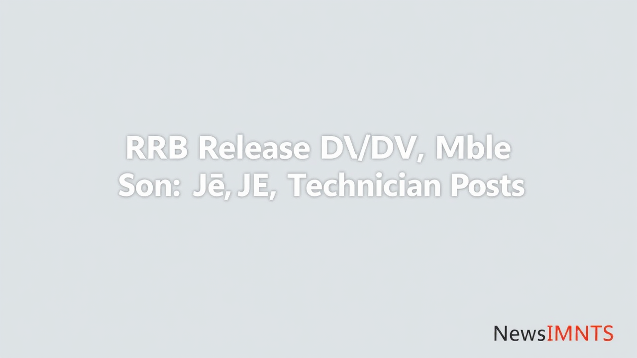 RRB Releases DV/ME Schedule For JE, Technician Posts