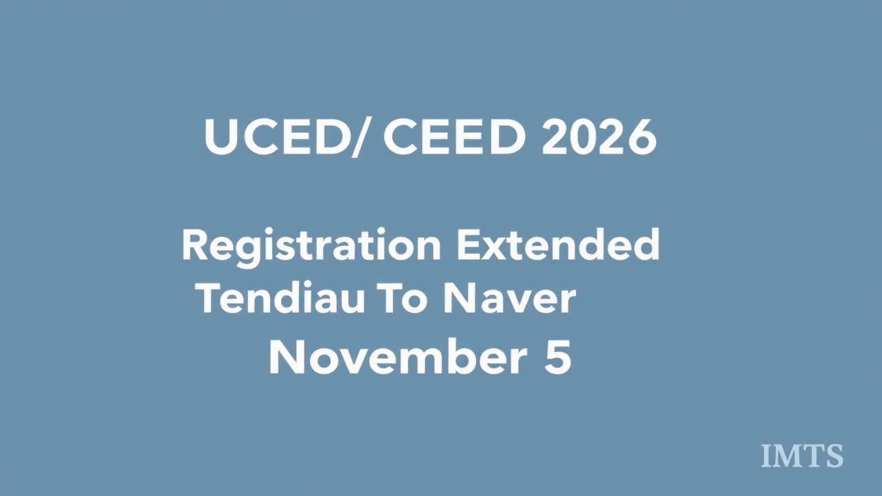 UCEED, CEED 2026 Registration Deadline Extended To November 5
