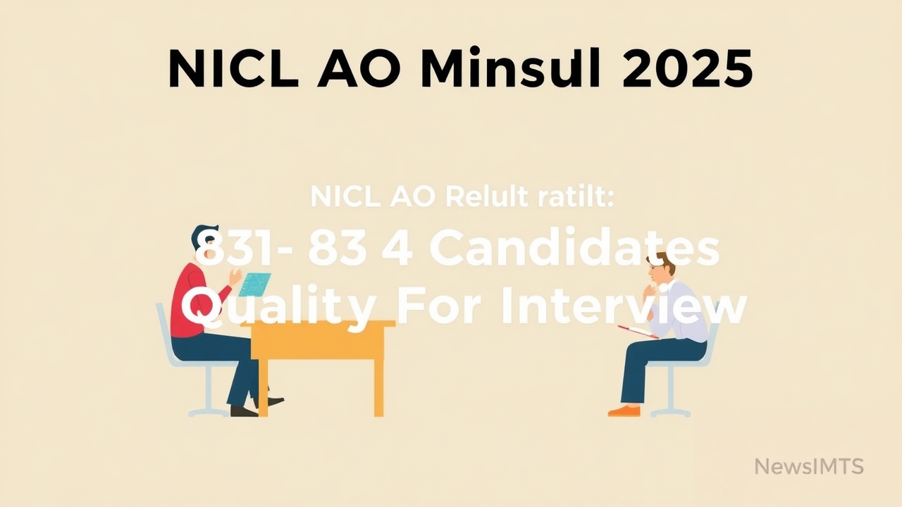NICL AO Mains Result 2025: 834 Candidates Qualify For Interview