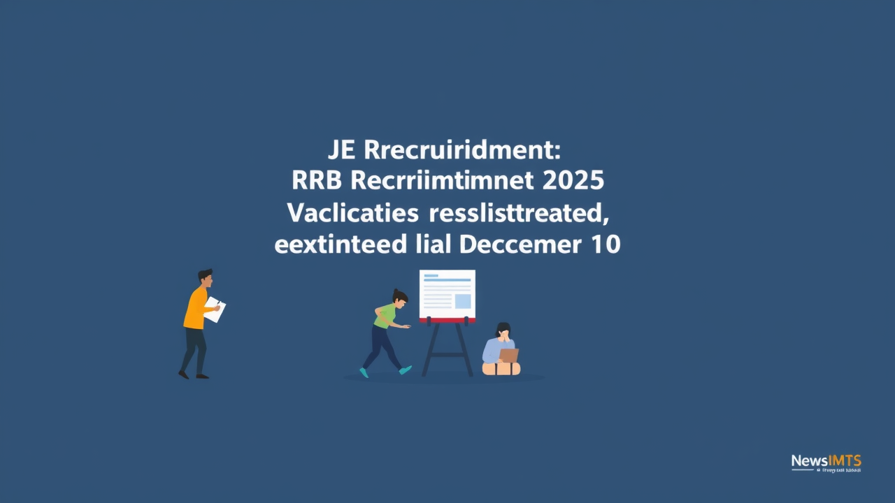 RRB JE Recruitment 2025: Vacancies increased, registration date extended till December 10
