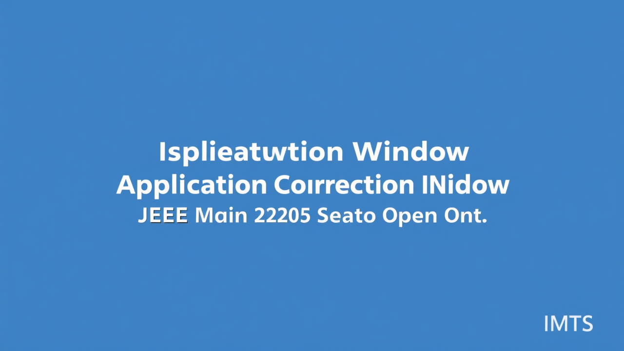 Application Correction Window for JEE Main 2026 Session 1 To Open On…