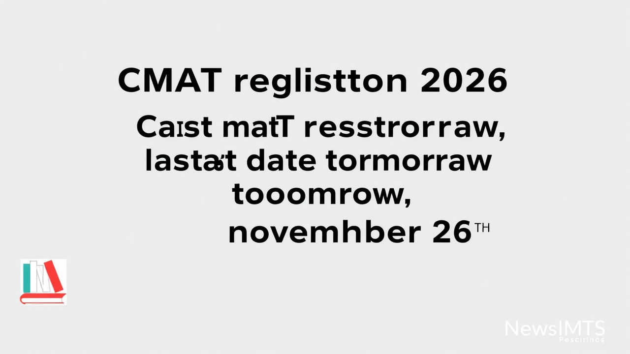 CMAT registration 2026 last date tomorrow; application form correction from November 26