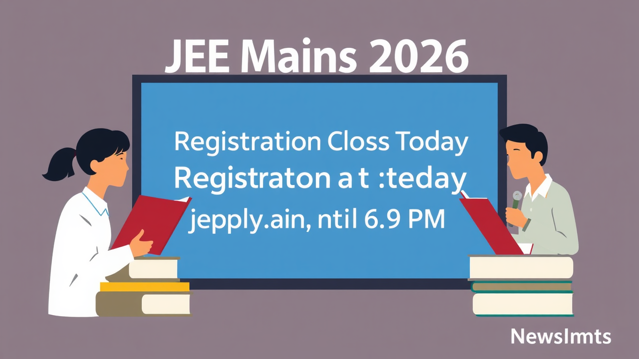 JEE Mains 2026 Registration Closes Today, Apply at jeemain.nta.nic.in until 9 PM
